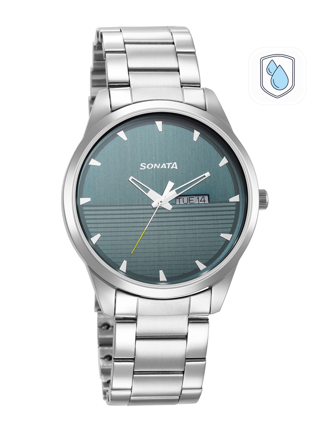 

Sonata Men Blue Brass Dial & Silver Toned Stainless Steel Bracelet Style Straps Analogue Watch 7146SM02