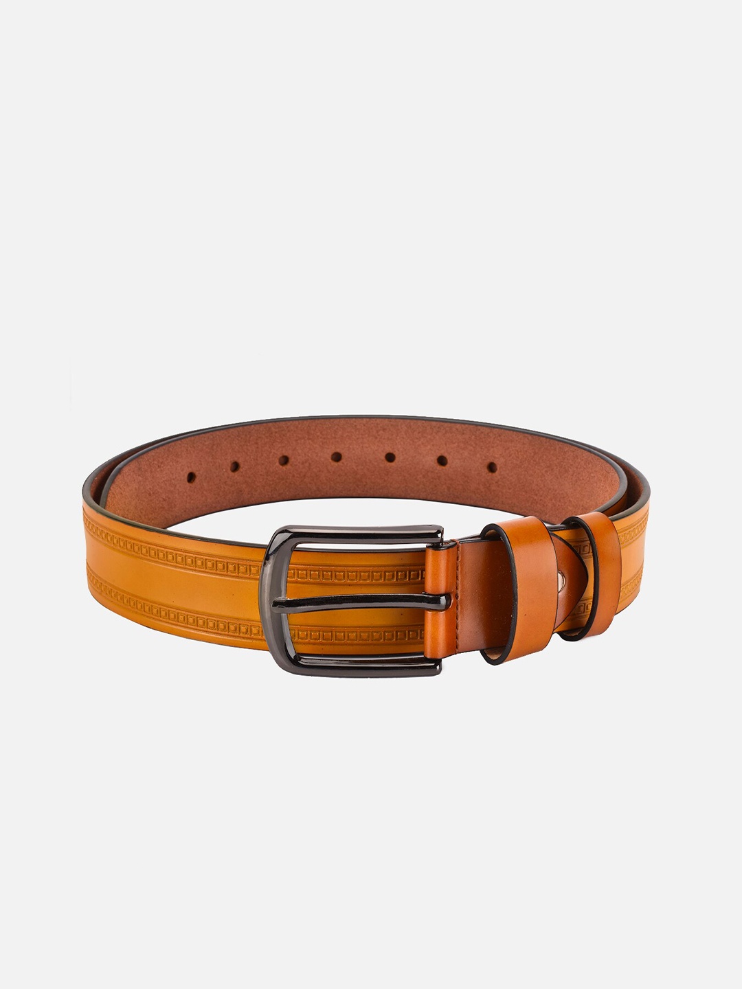 

BuckleUp Men Tan Textured Leather Belt