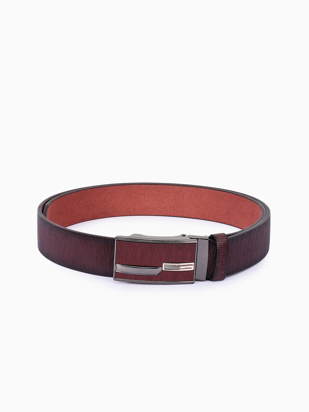 

BuckleUp Men Maroon Leather Belt