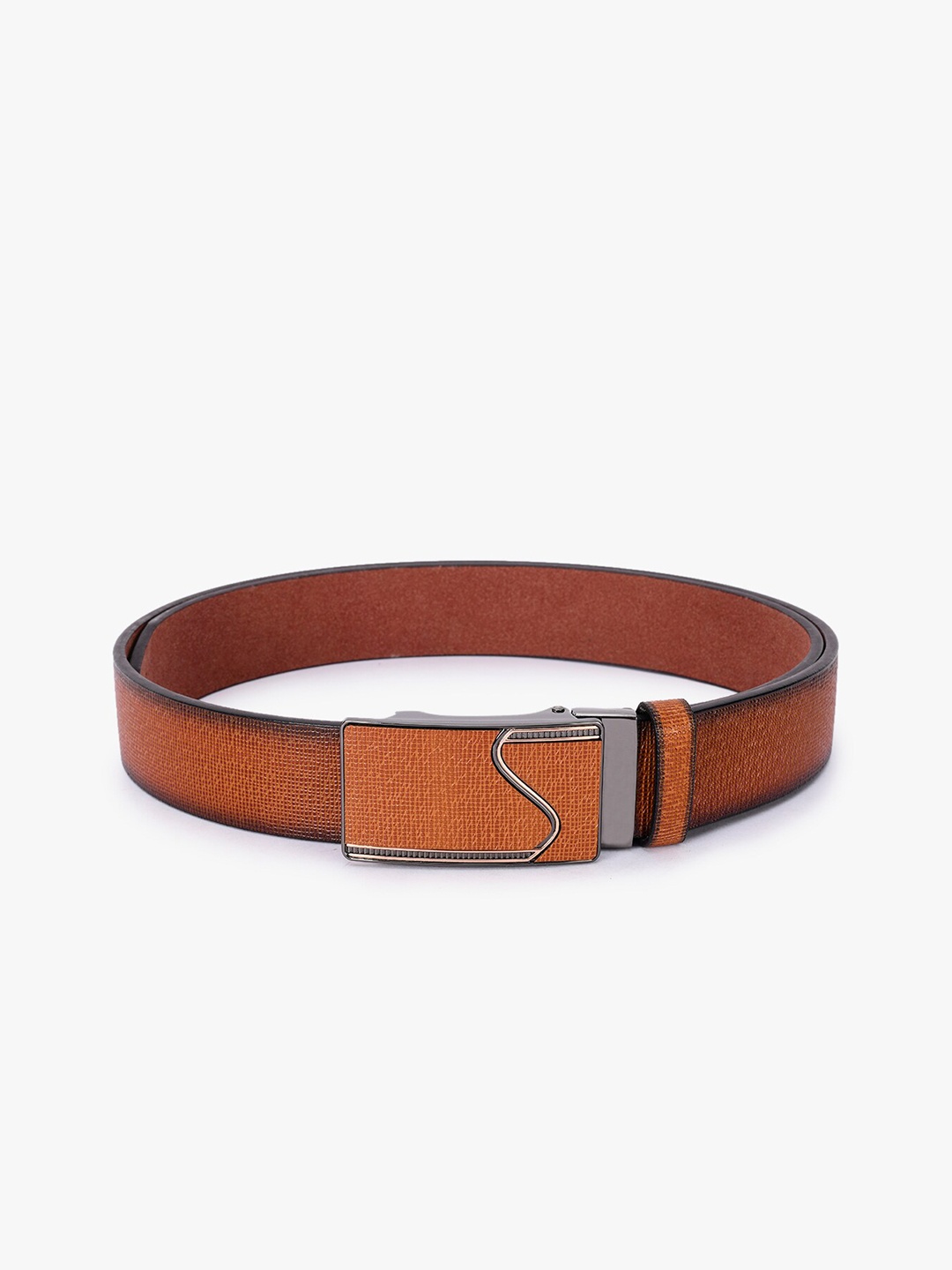 

BuckleUp Men Tan Embellished Leather Belt