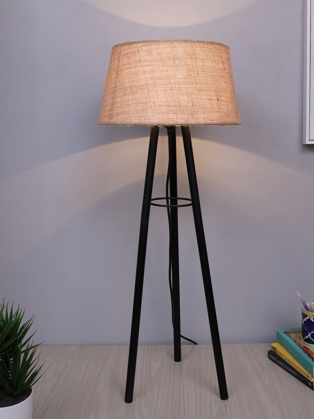 

Homesake Black Tripod Table Lamp with Jute Shade