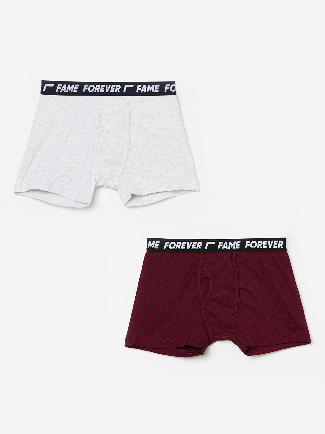 

Fame Forever by Lifestyle Pack Of 2 Boys Solid Cotton Basic Briefs, Maroon