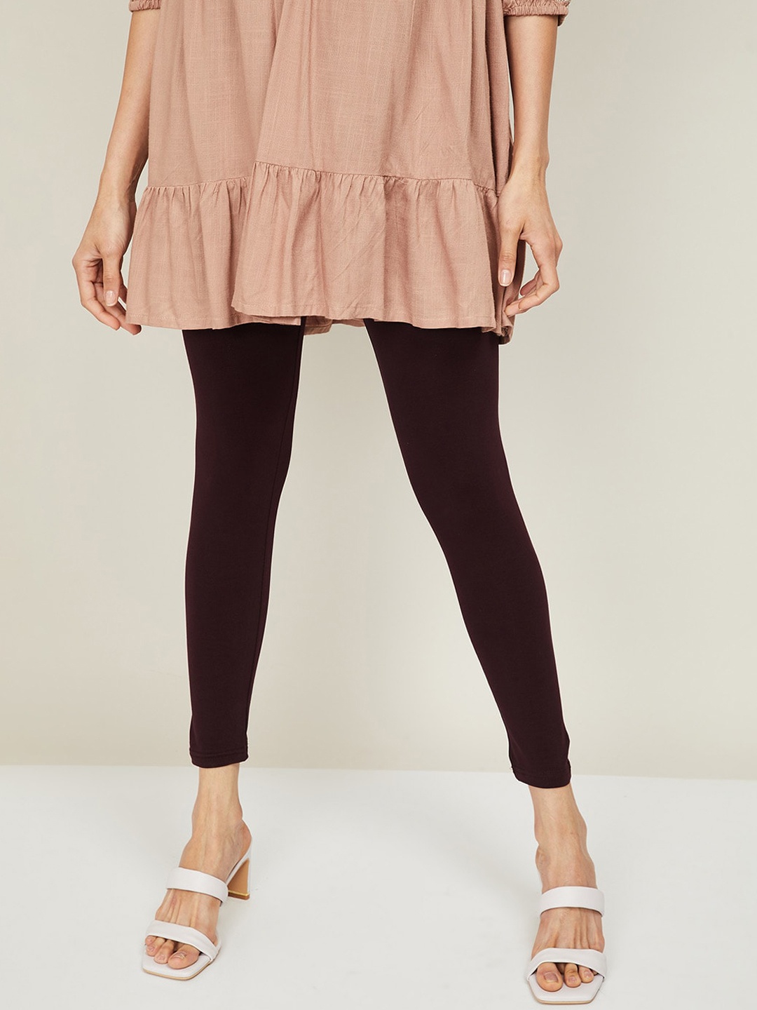

Melange by Lifestyle Women Red Cotton Leggings