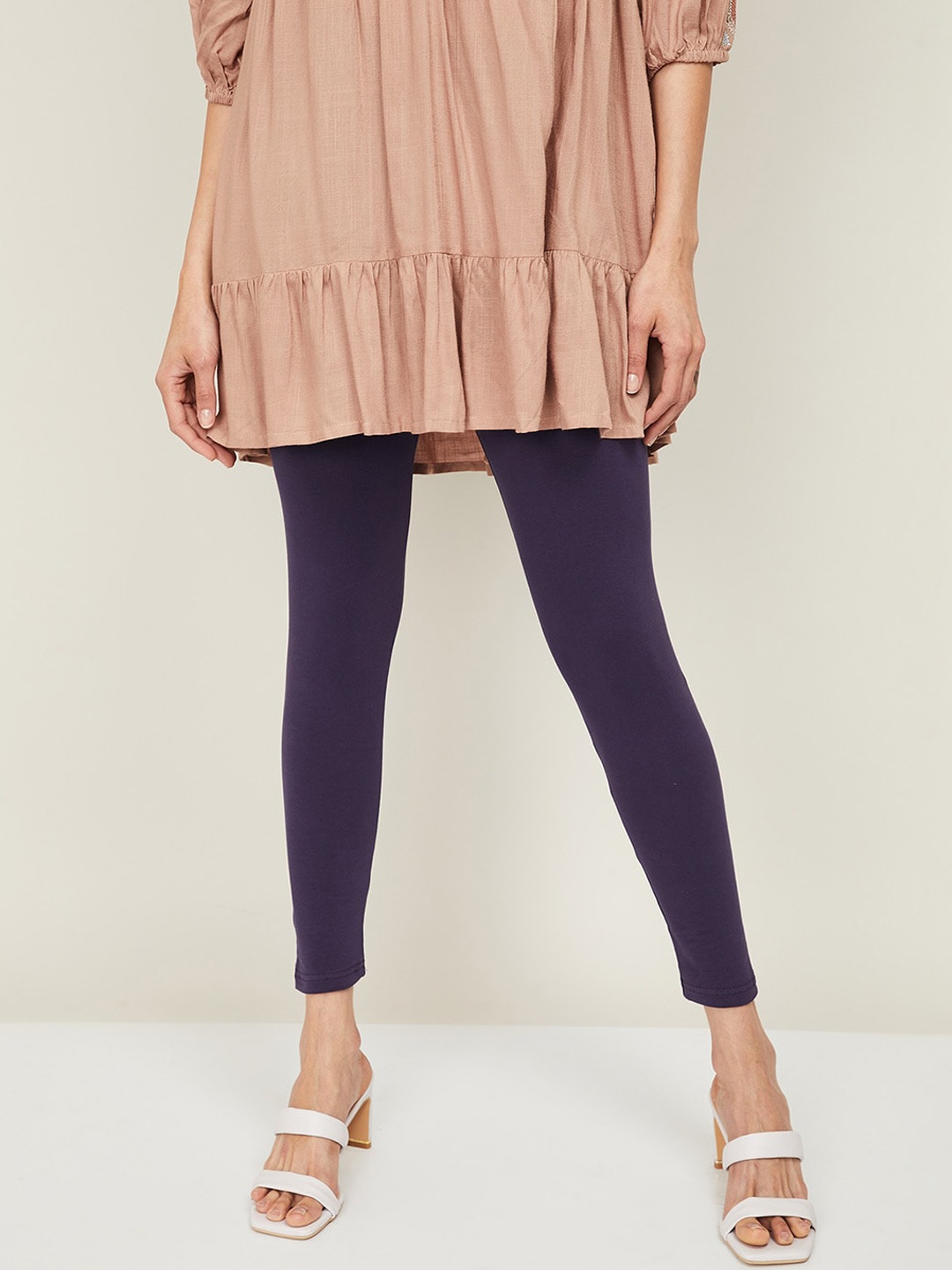 

Melange by Lifestyle Women Purple Solid Cotton Leggings