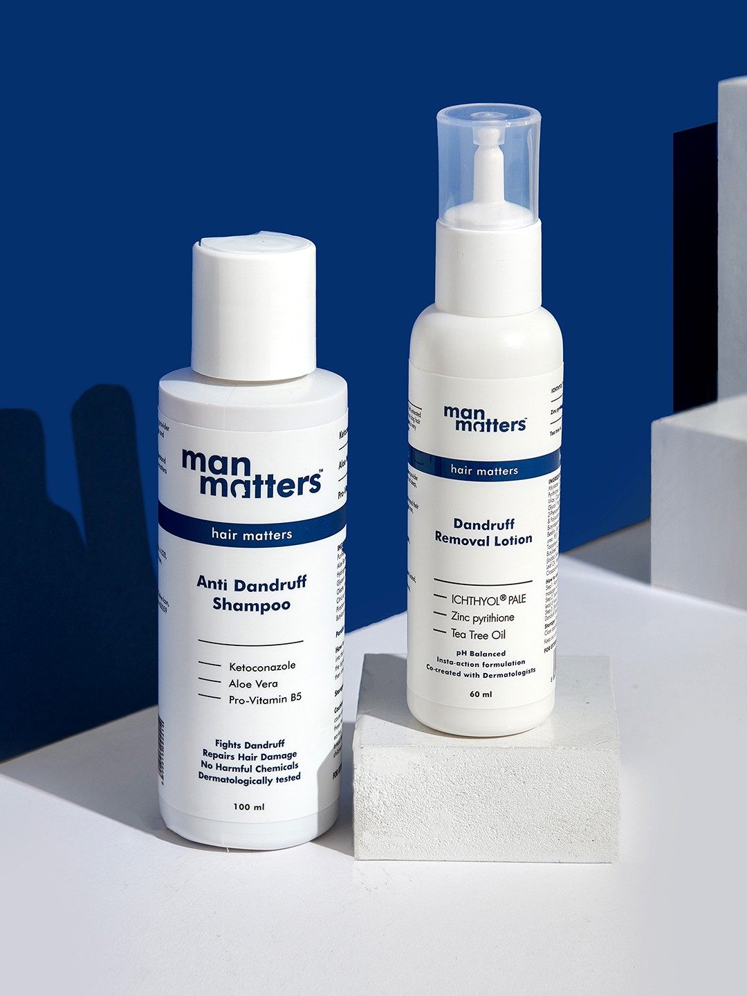 

Man Matters Dandruff Removal Kit with Shampoo and Lotion, White