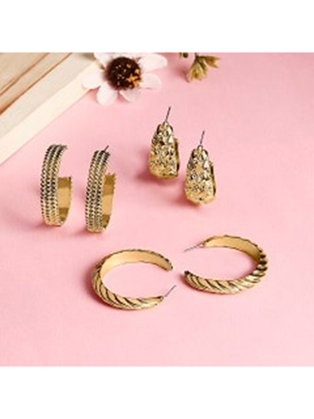 

Lilly & sparkle Gold-Toned Contemporary Half Hoop Earrings