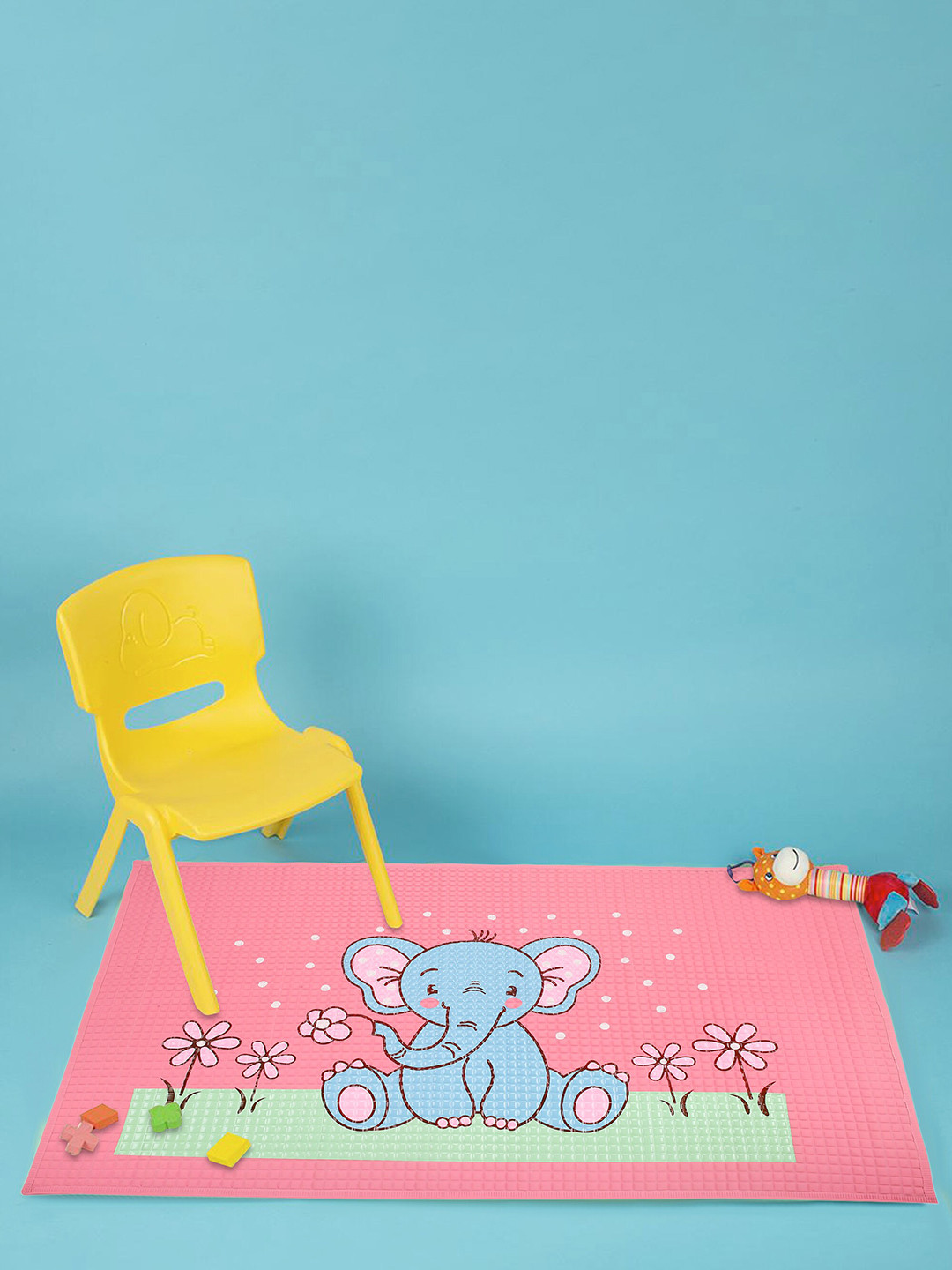 

Baby Moo Pink & Blue Cartoon Characters Printed Massage Mat
