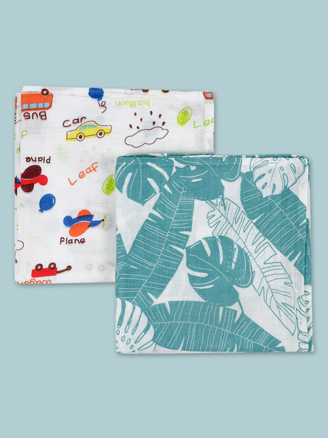 

Baby Moo Kids Multicolour Pack of 2 Muslin Swaddle, Multi