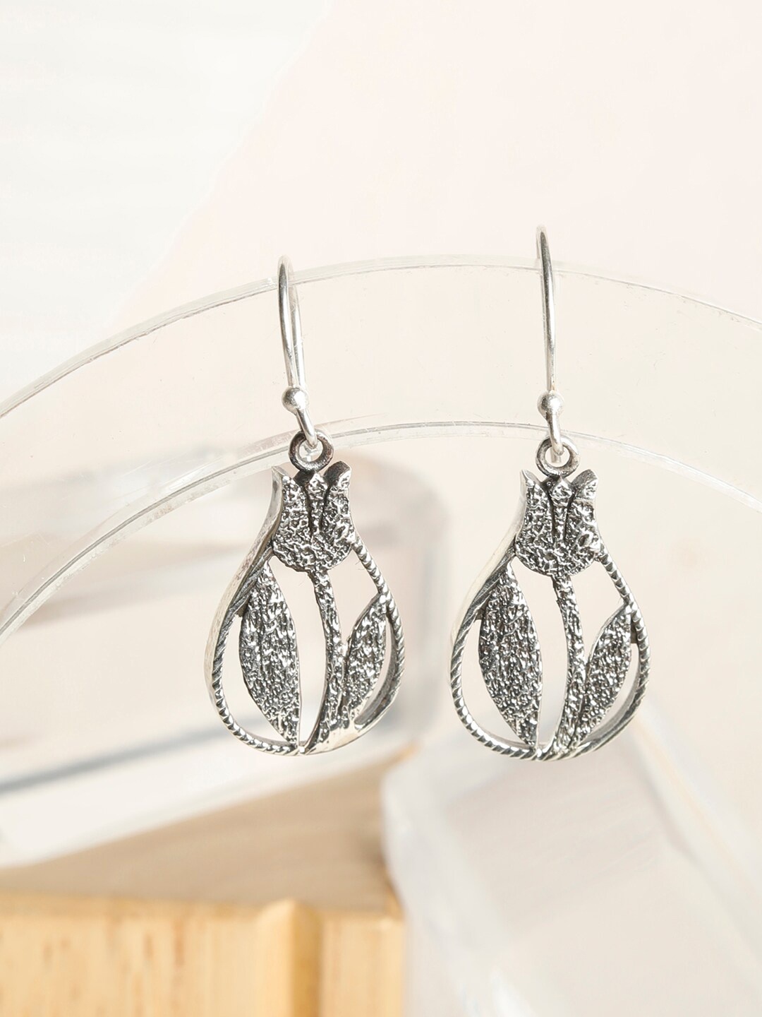 

SHEER by Priyaasi 92.5 Sterling Silver Floral Drop Earrings