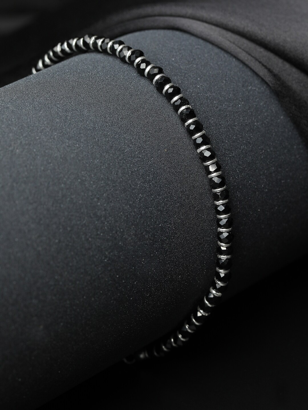 

SHEER by Priyaasi Women 925 Sterling Silver & Black Silver Silver-Plated Link Bracelet