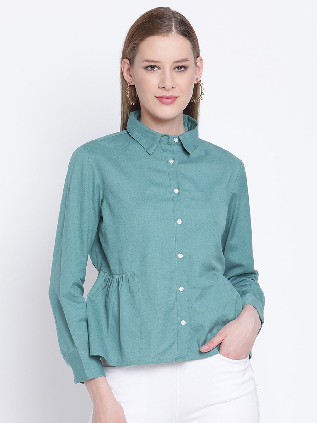 

VANCA ECO Green Shirt Style Top