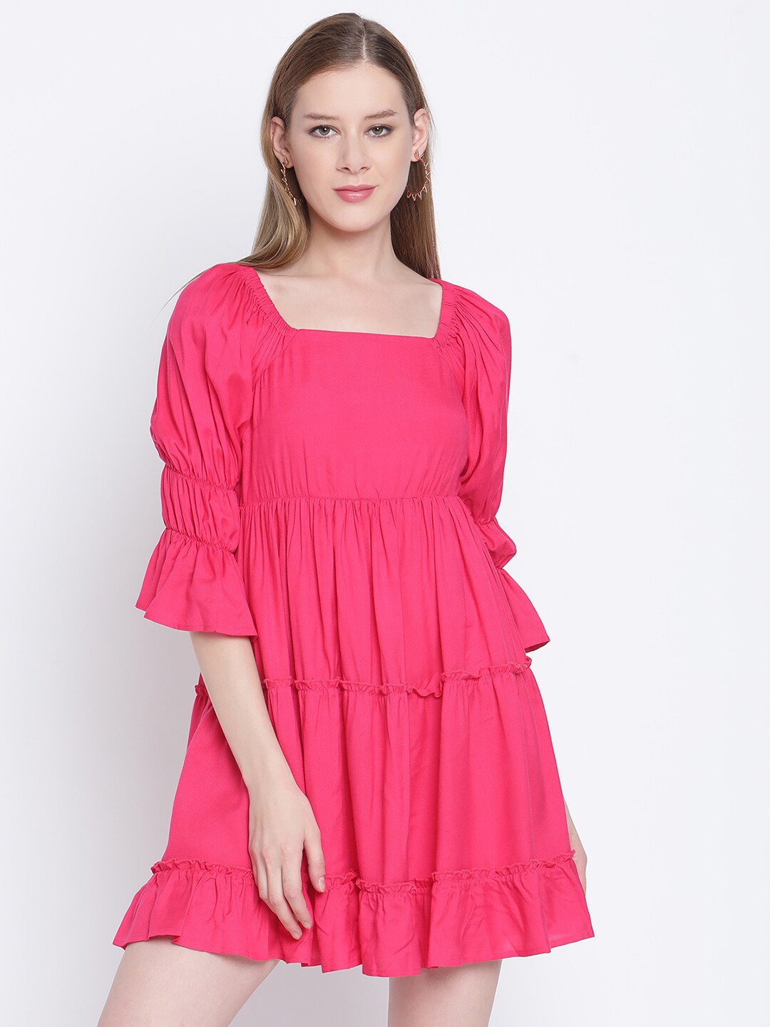 

VANCA ECO Fuchsia Pink Solid Dress