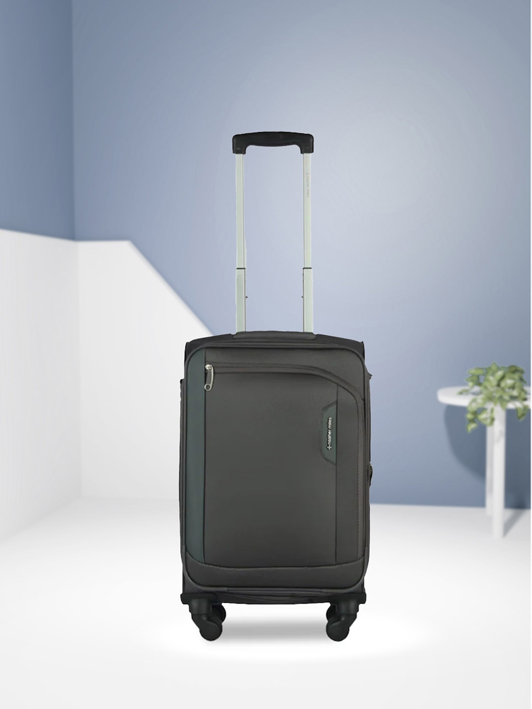 

Nasher Miles Dallas Solid Soft-Sided Small Trolley Bag, Grey