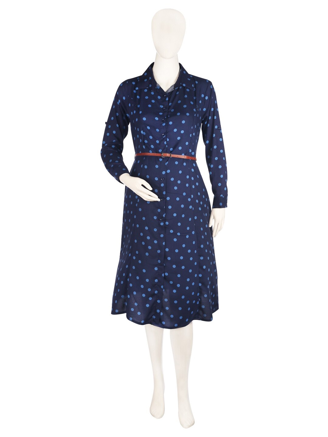 

MeeMee Blue Maternity Shirt Midi Dress