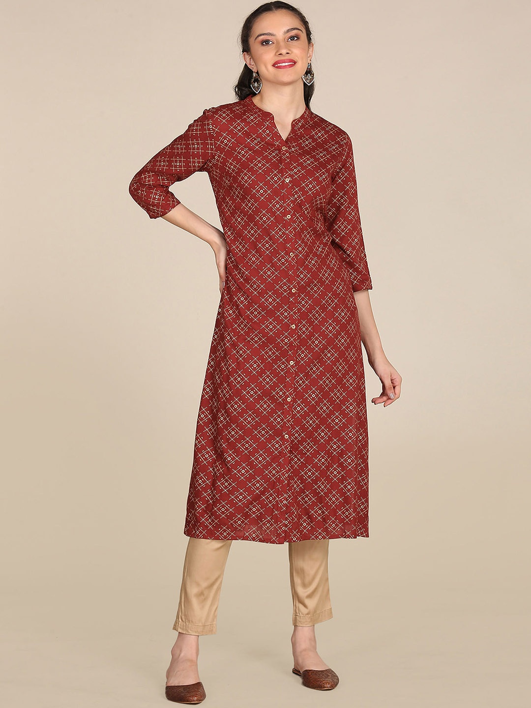 

Karigari Women Red Printed Kurta