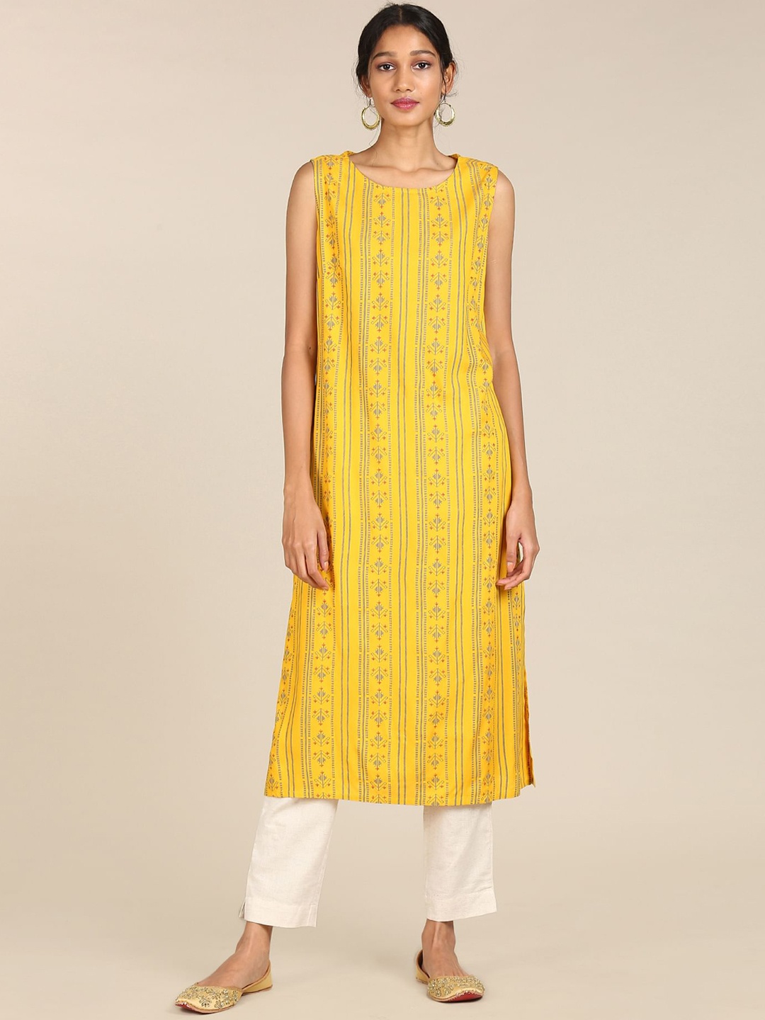 

Karigari Women Yellow Ethnic Motifs Kurta