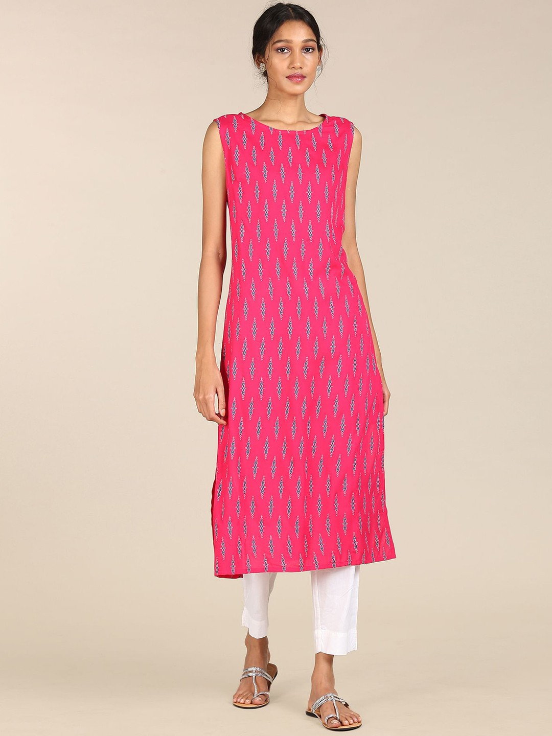 

Karigari Women Pink Ethnic Motifs Printed Kurta
