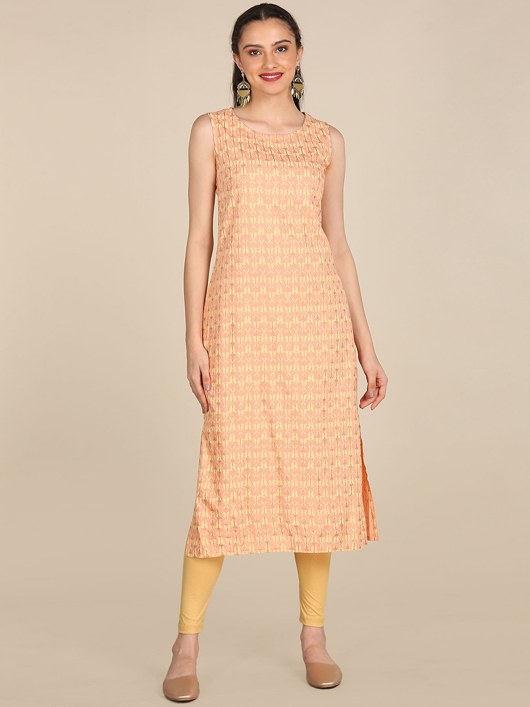 

Karigari Women Orange Ethnic Motifs Printed Kurta