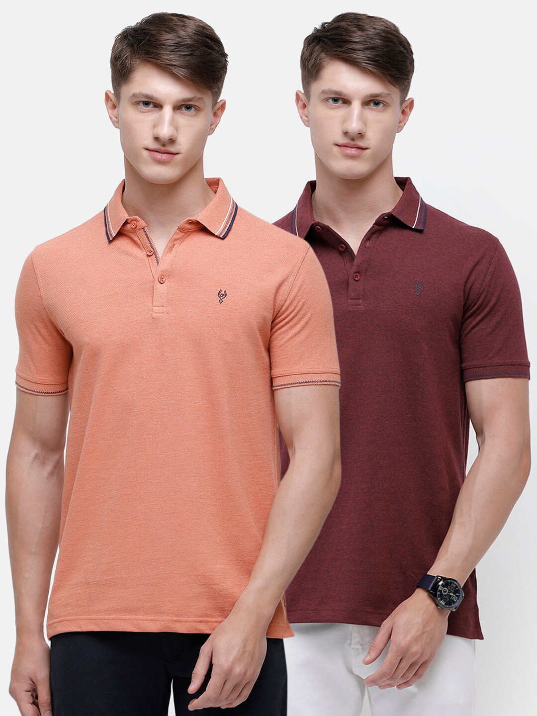 

Classic Polo Men Multicoloured Polo Collar Pockets Slim Fit T-shirt, Multi
