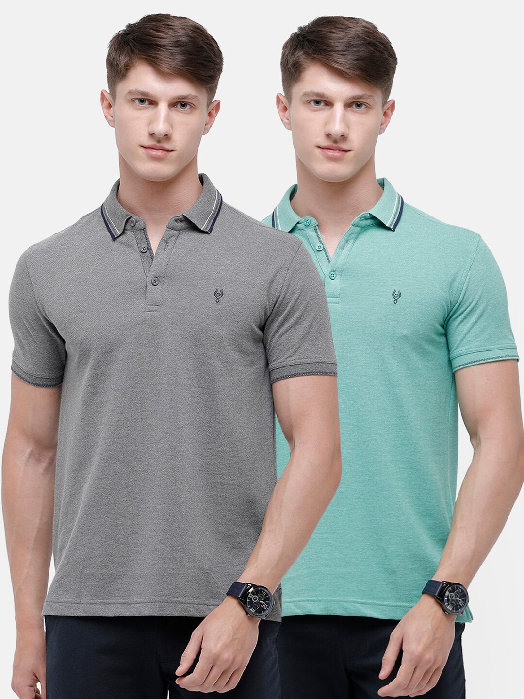 

Classic Polo Men Multicoloured 2 Polo Collar Slim Fit T-shirt, Multi