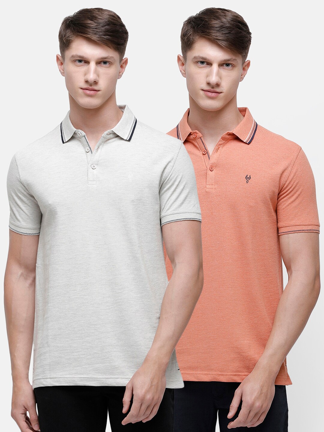

Classic Polo Men Multicoloured Polo Collar Pockets Slim Fit T-shirt, Multi