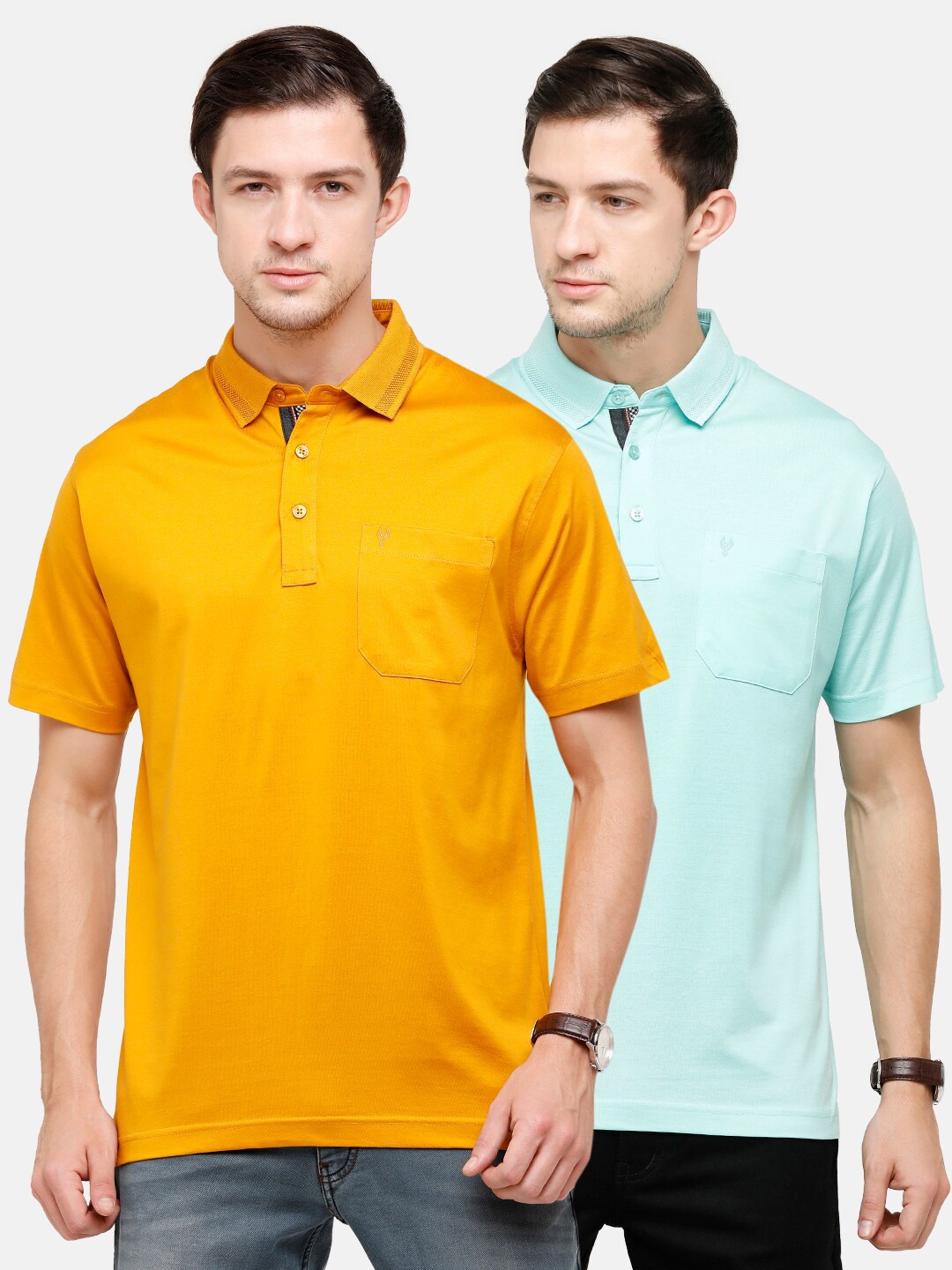 

Classic Polo Men Pack of 2 Polo Collar Pockets T-shirt, Multi