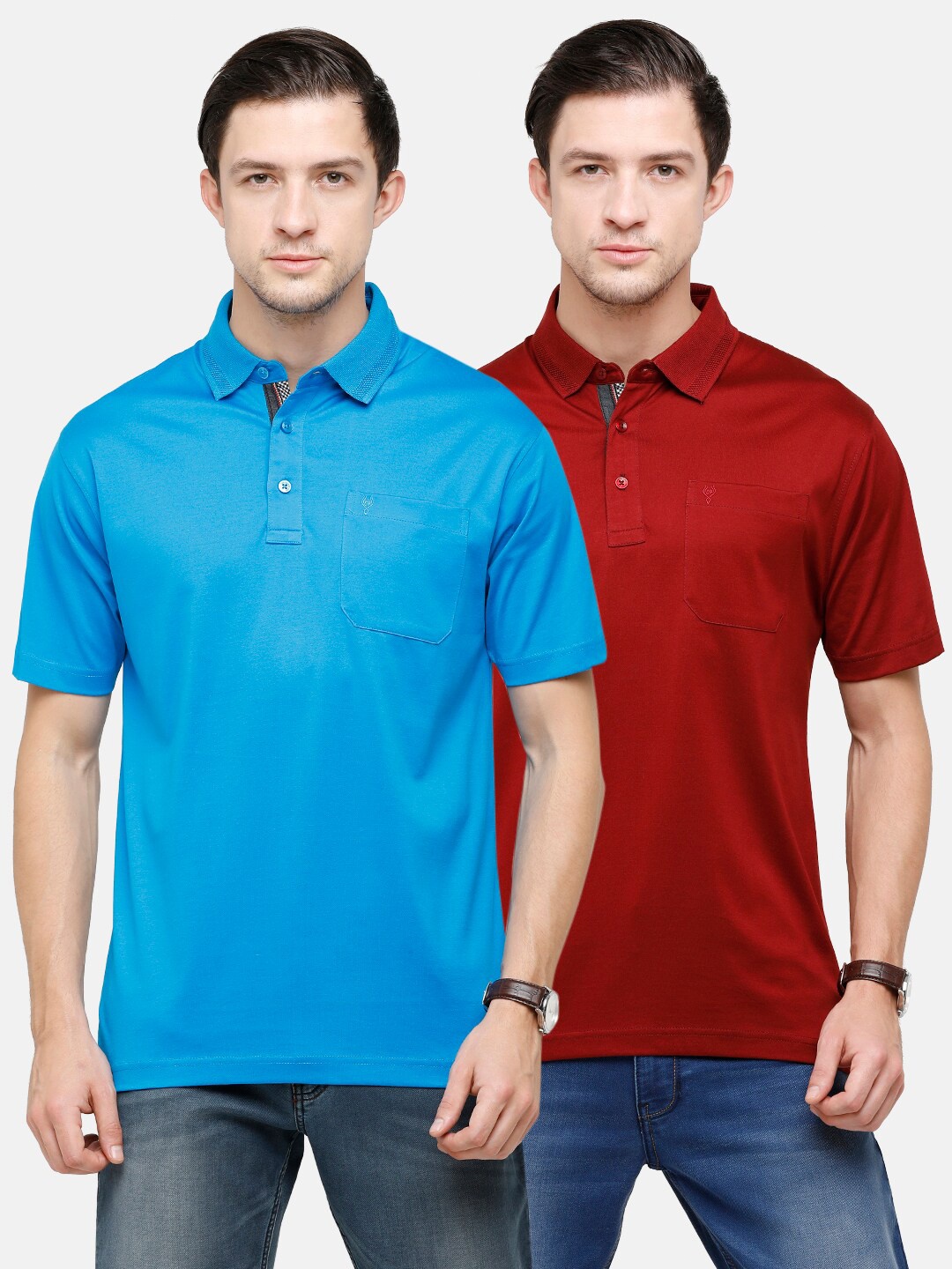 

Classic Polo Men Multicoloured Polo Collar Pockets T-shirt, Multi