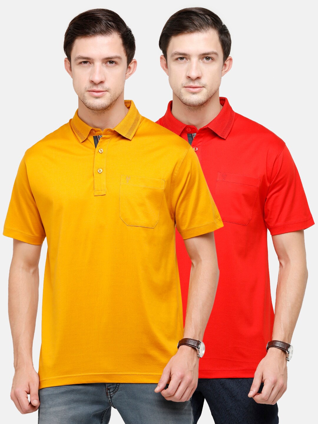 

Classic Polo Men Multicoloured Polo Collar Pockets T-shirt, Multi