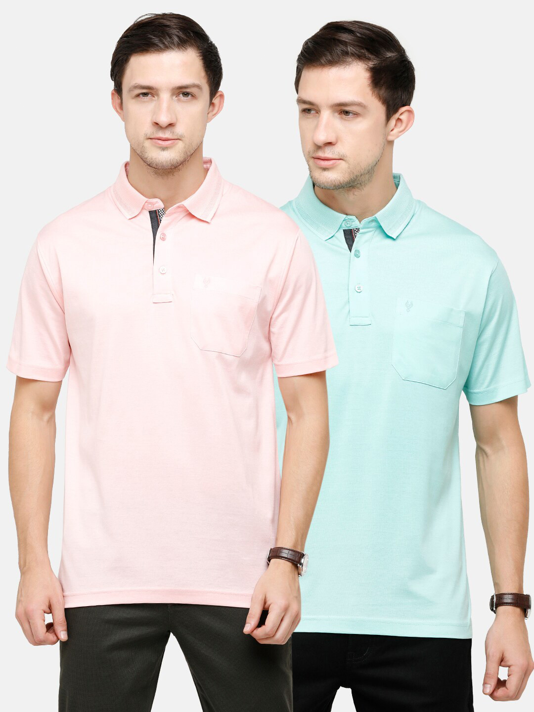 

Classic Polo Men Multicoloured Pack of 2 Polo Collar Pockets T-shirt, Multi