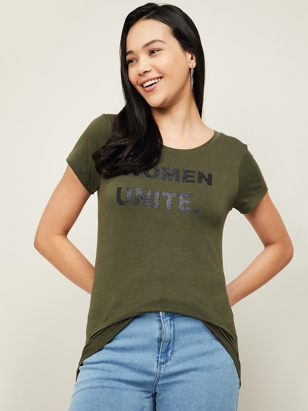 

Fame Forever by Lifestyle Olive Green Print Top