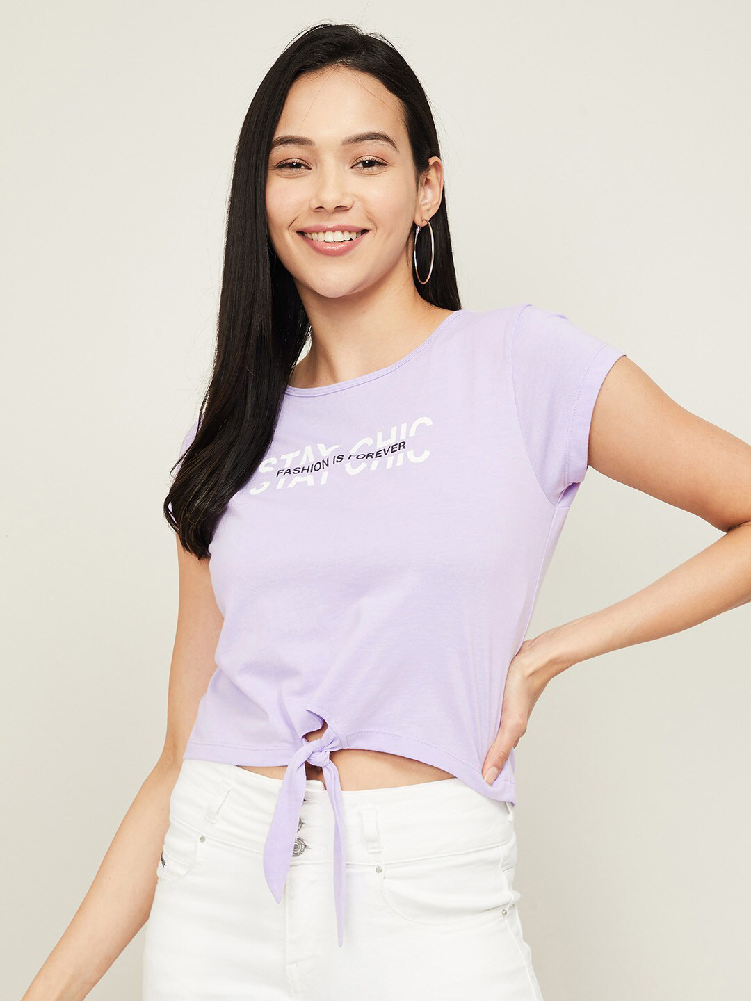 

Fame Forever by Lifestyle Purple Print Crop Top