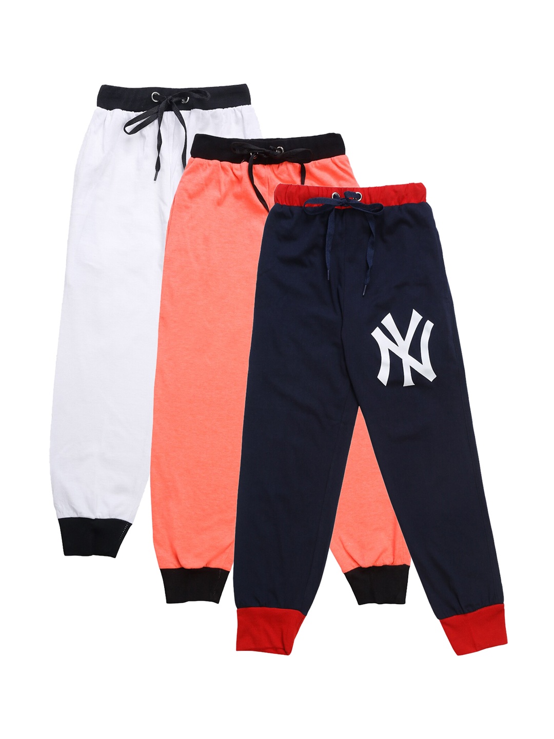 

VIMAL JONNEY Kids Pack Of 3 Solid Joggers, Navy blue