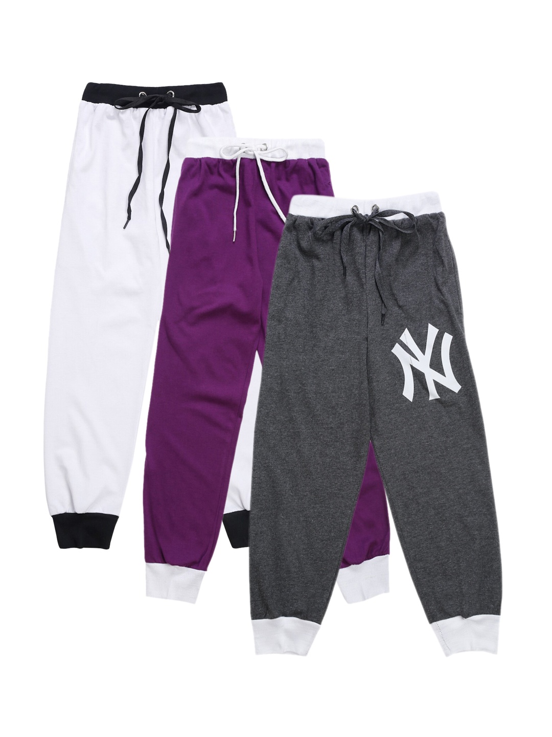 

VIMAL JONNEY Kids Pack Of 3 Solid Joggers, Charcoal