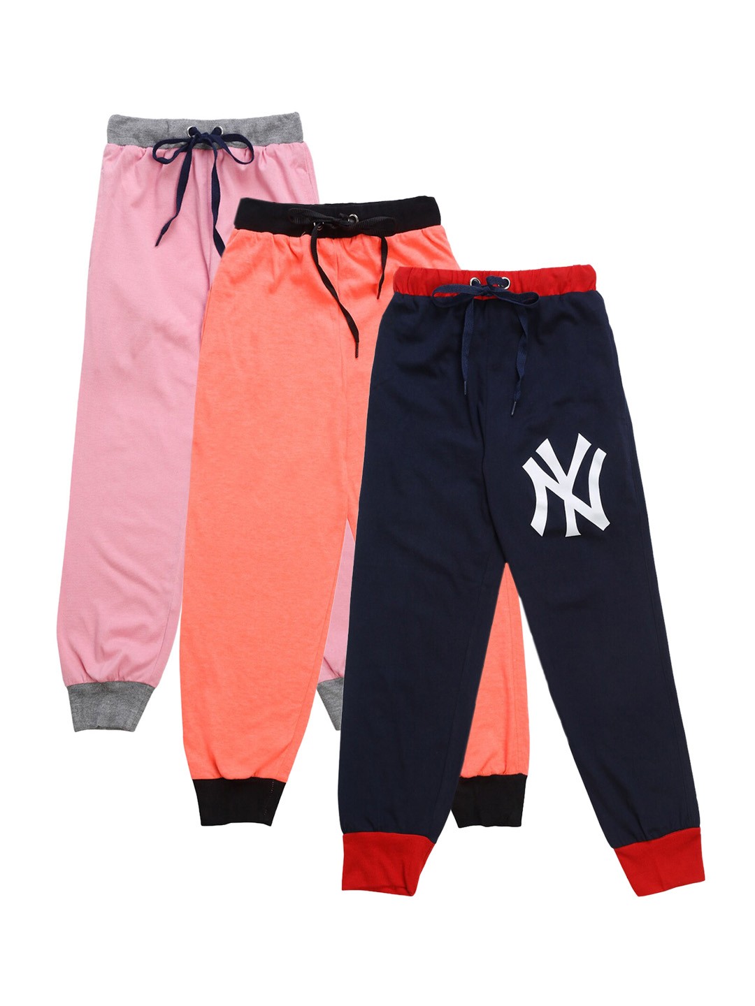 

VIMAL JONNEY Kids Pack of 3 Solid Joggers, Navy blue
