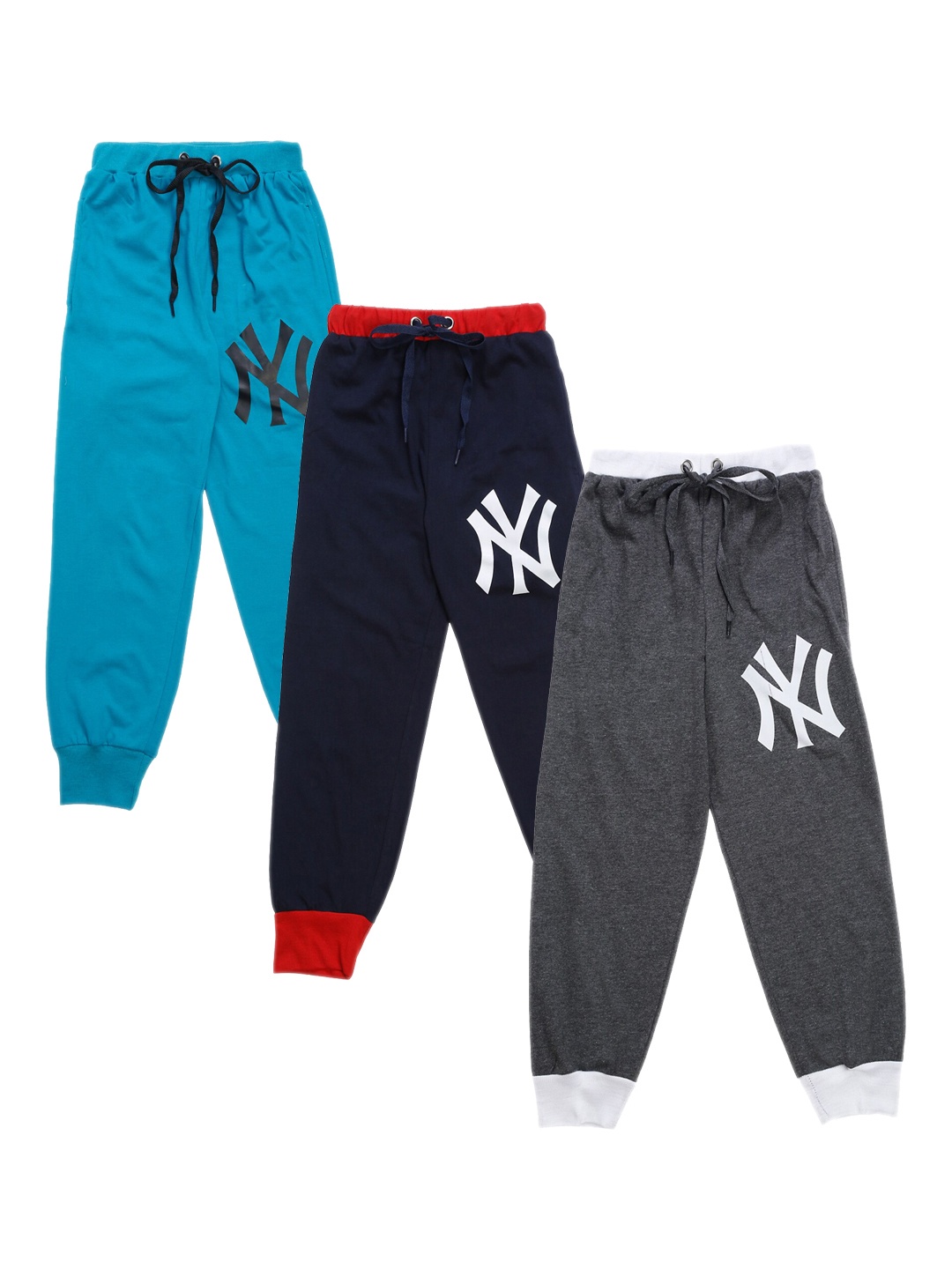 

VIMAL JONNEY Kids Pack Of 3 Solid Joggers, Grey