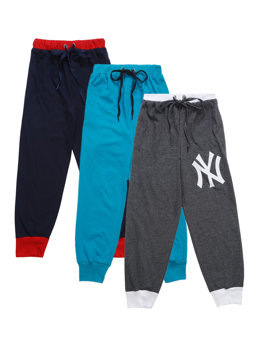 

VIMAL JONNEY Unisex Kids Pack Of 3 Solid Joggers, Grey