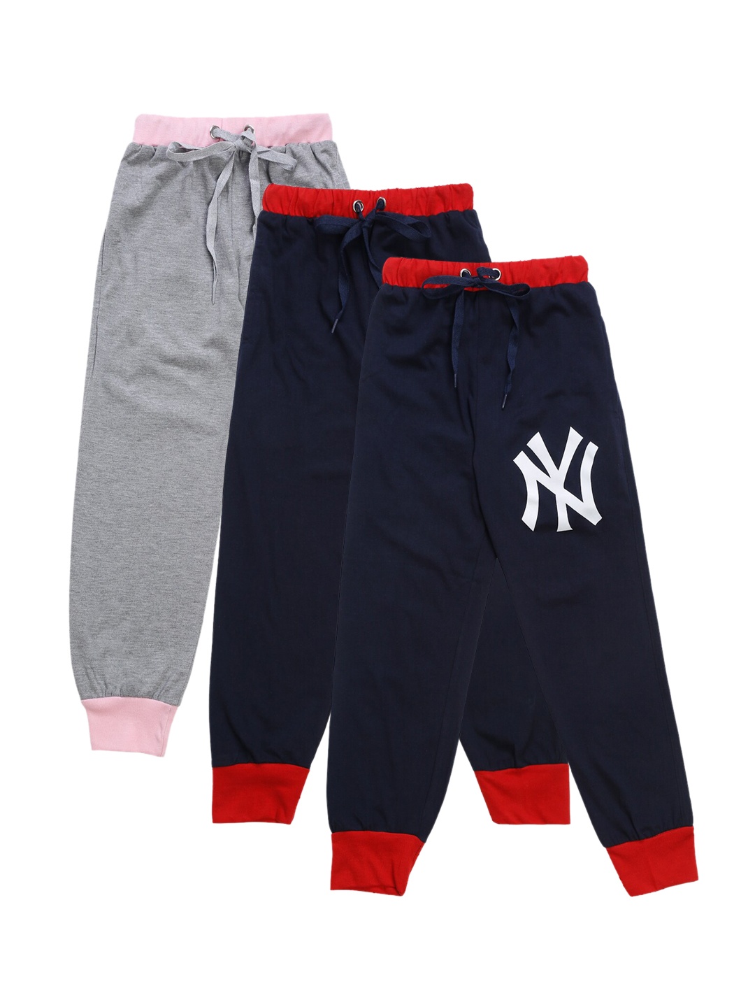 

VIMAL JONNEY Kids Pack Of 3 Solid Joggers, Grey