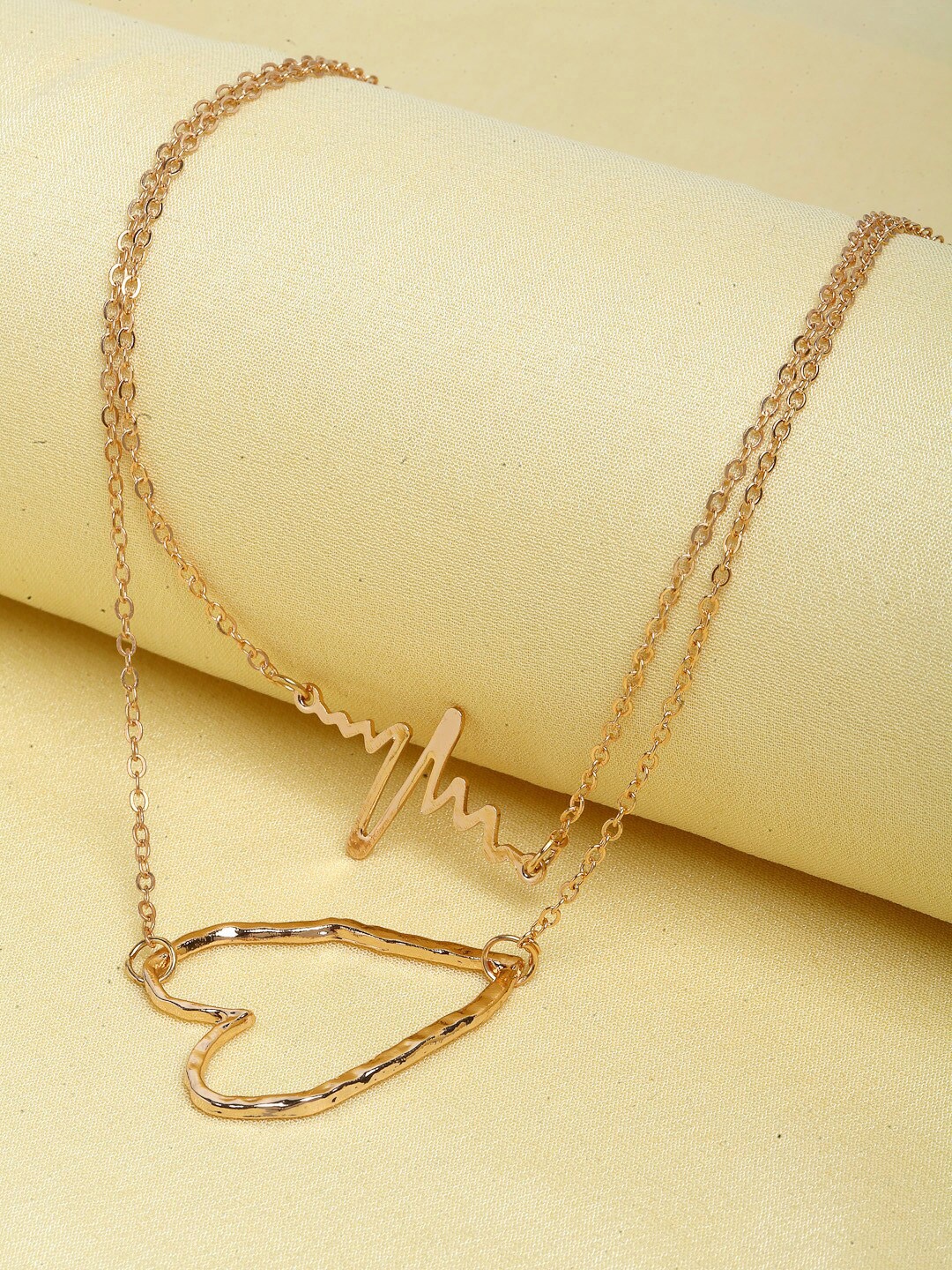 

Ferosh Gold-Toned Layered Masha Heartbeat Necklace