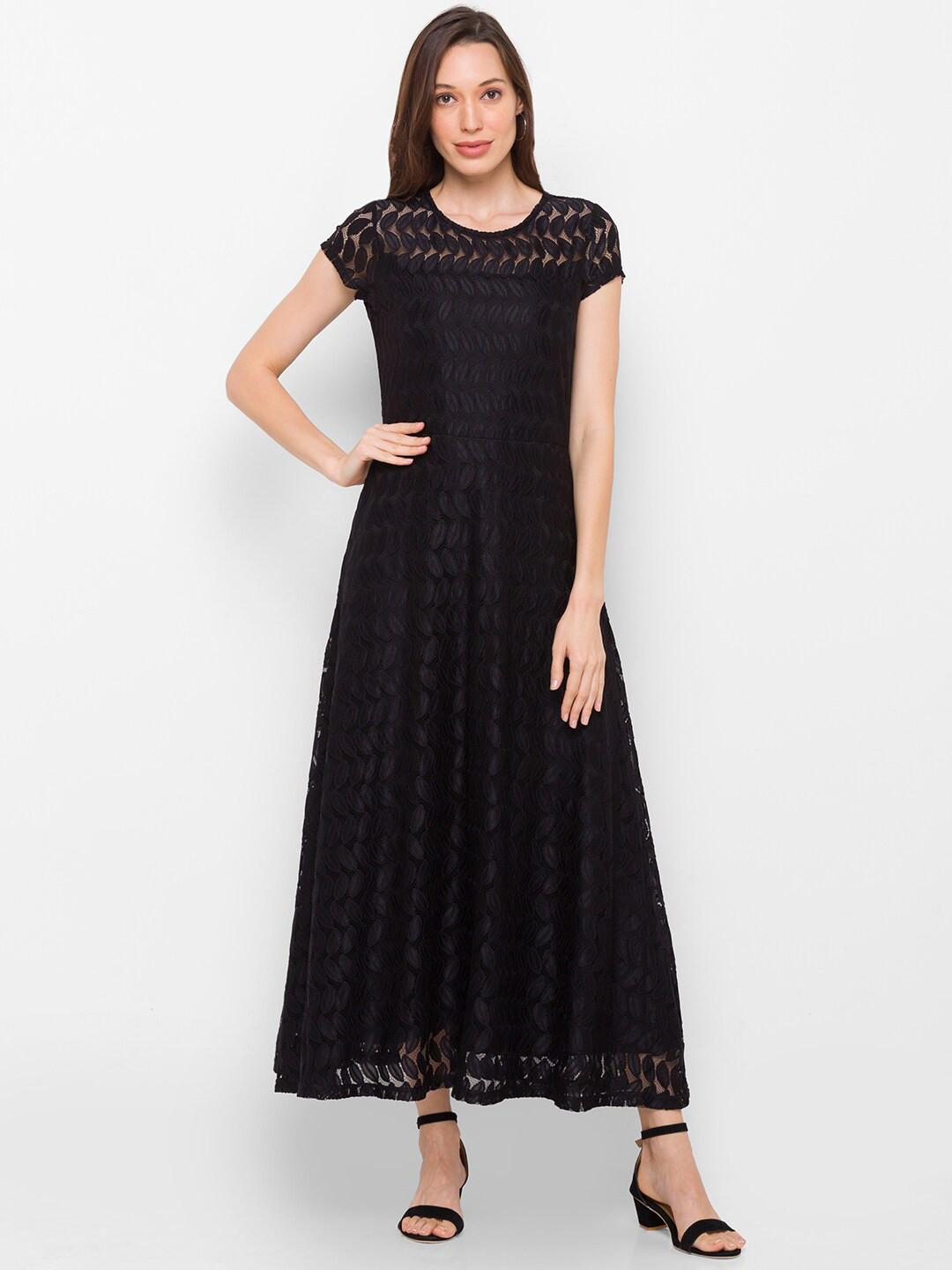 

Globus Women Black Lace Maxi Dress
