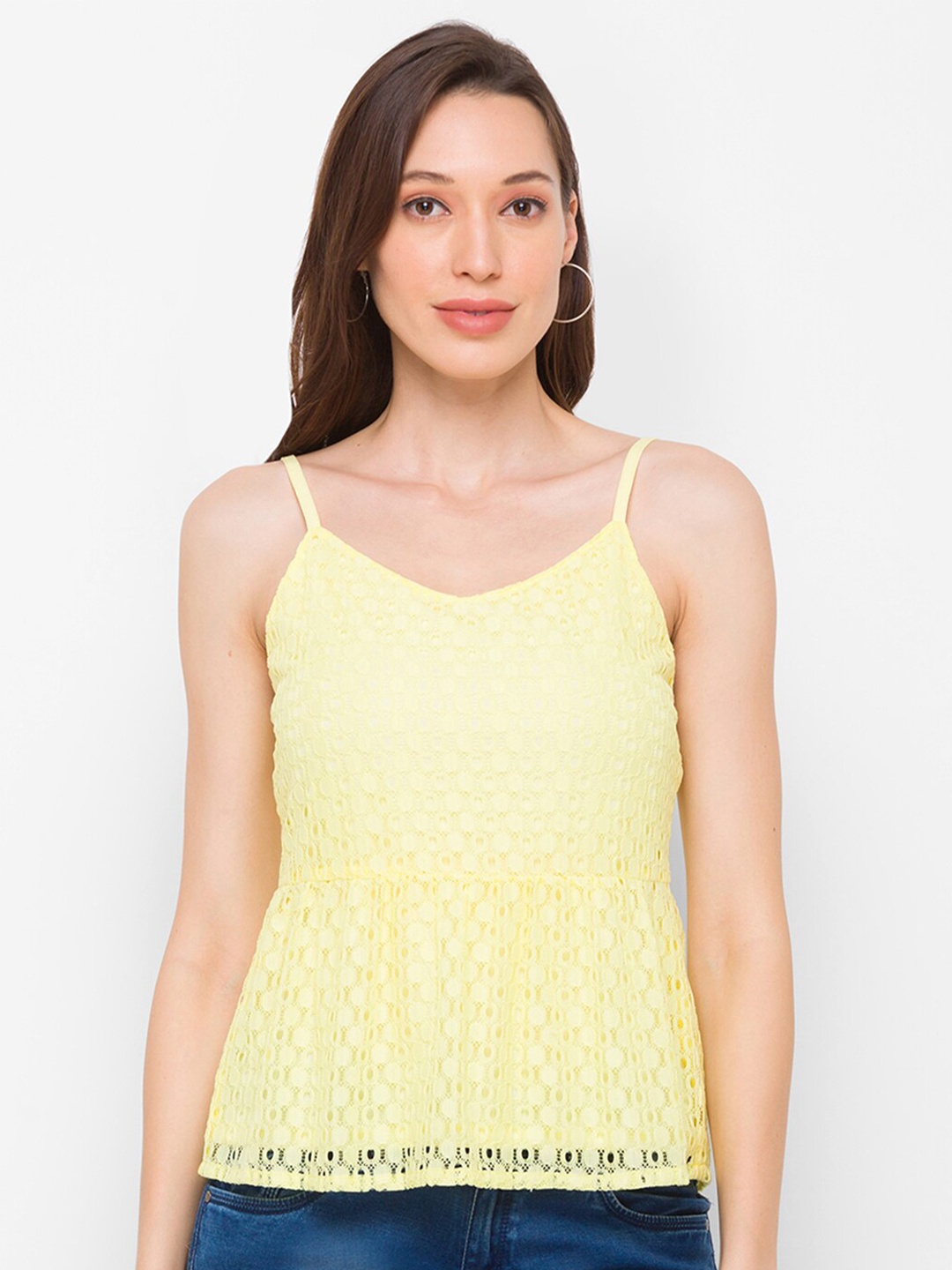 

Globus Yellow Lace Top