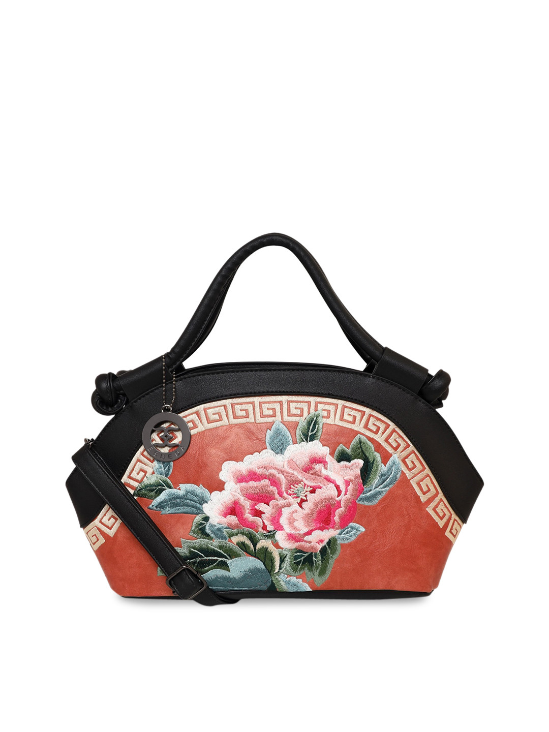 

ESBEDA Pink Floral Embroidered Structured Handheld Bag