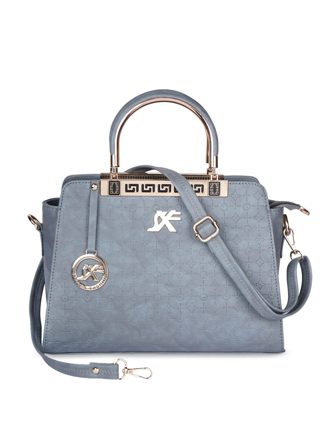 

SXF SPEED X FASHION Grey PU Structured Handheld Bag