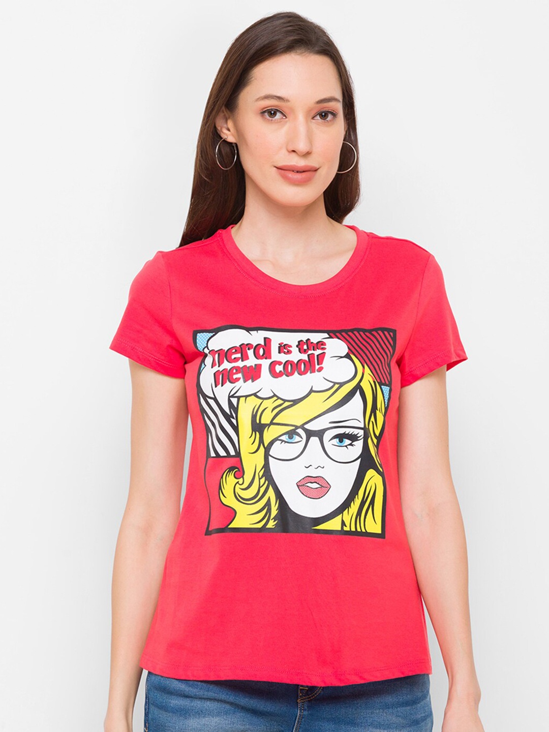 

Globus Women Pink Printed T-shirt