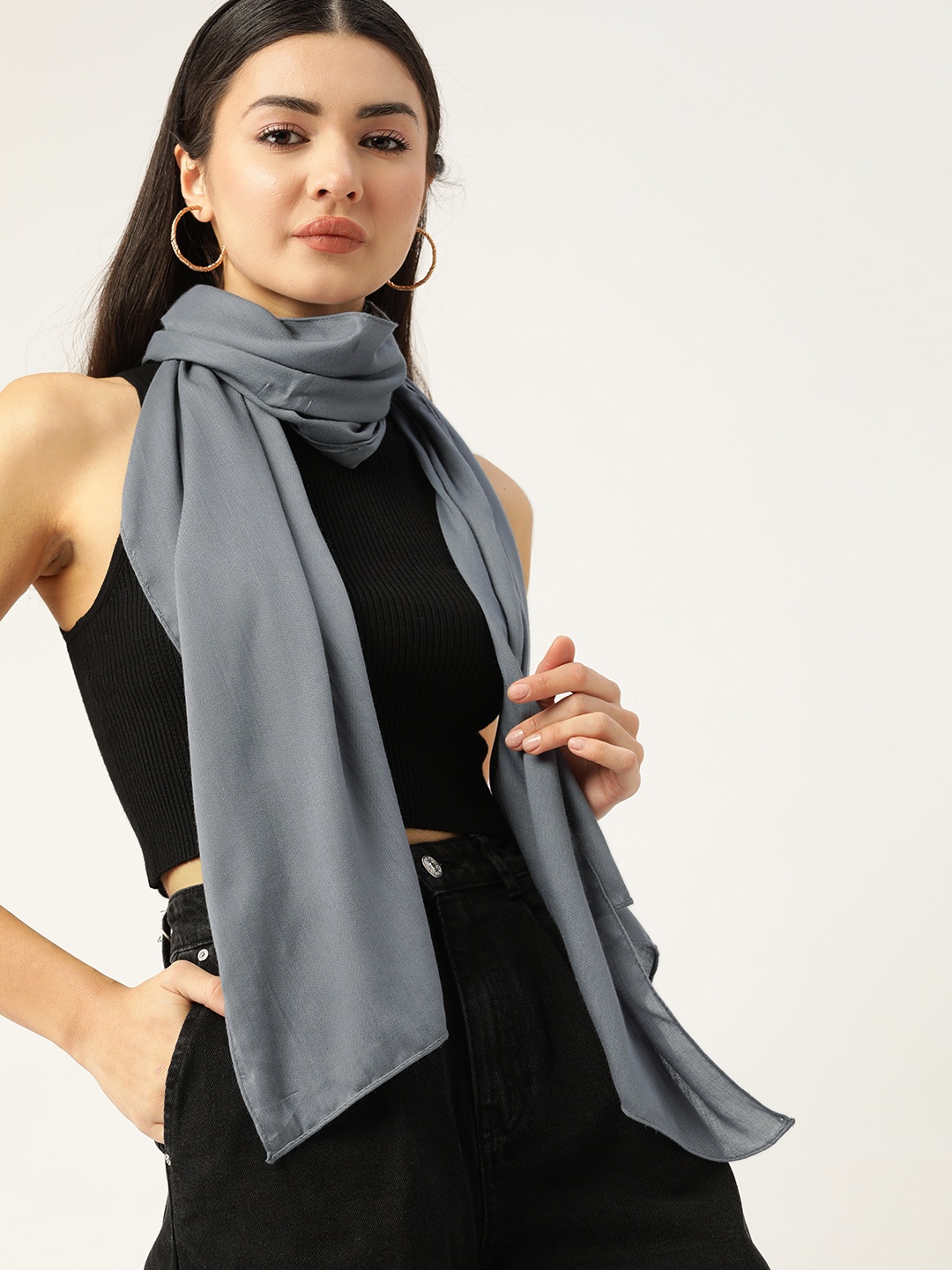 

DressBerry Women Blue Solid Scarf