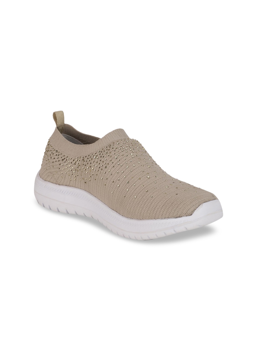 

Bata Women Beige Woven Design PU Slip-On Sneakers