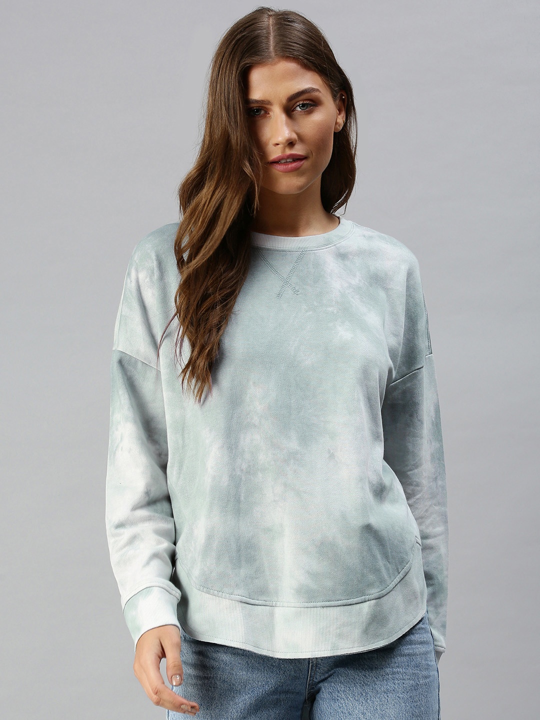 

London Rag Women Green Printed Sweatshirt