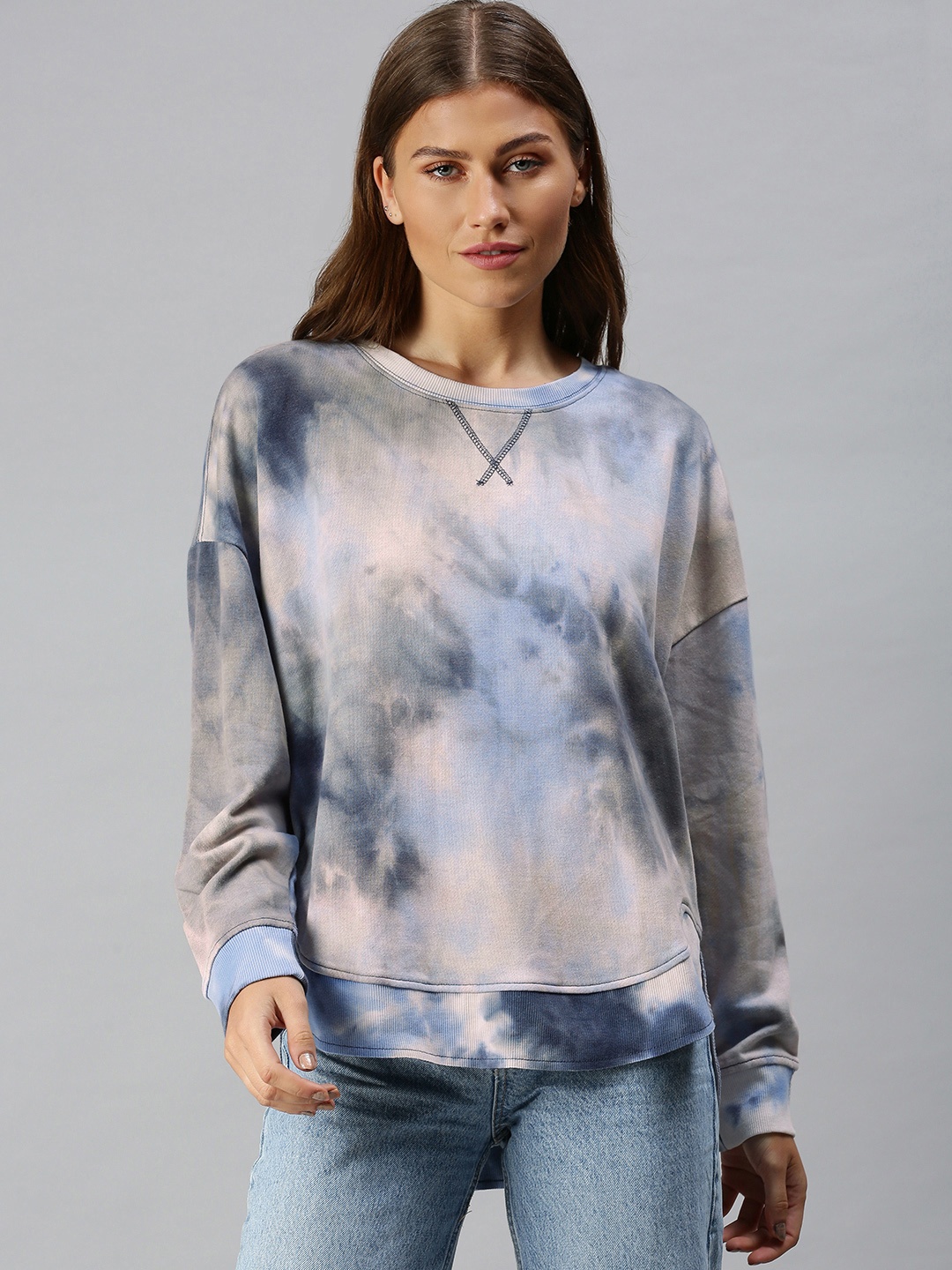 

London Rag Women Blue Printed Sweatshirt