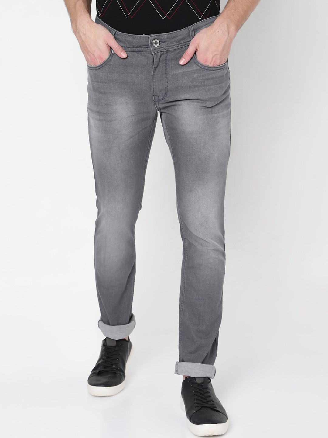 

Mufti Men Grey Skinny Fit Heavy Fade Stretchable Jeans