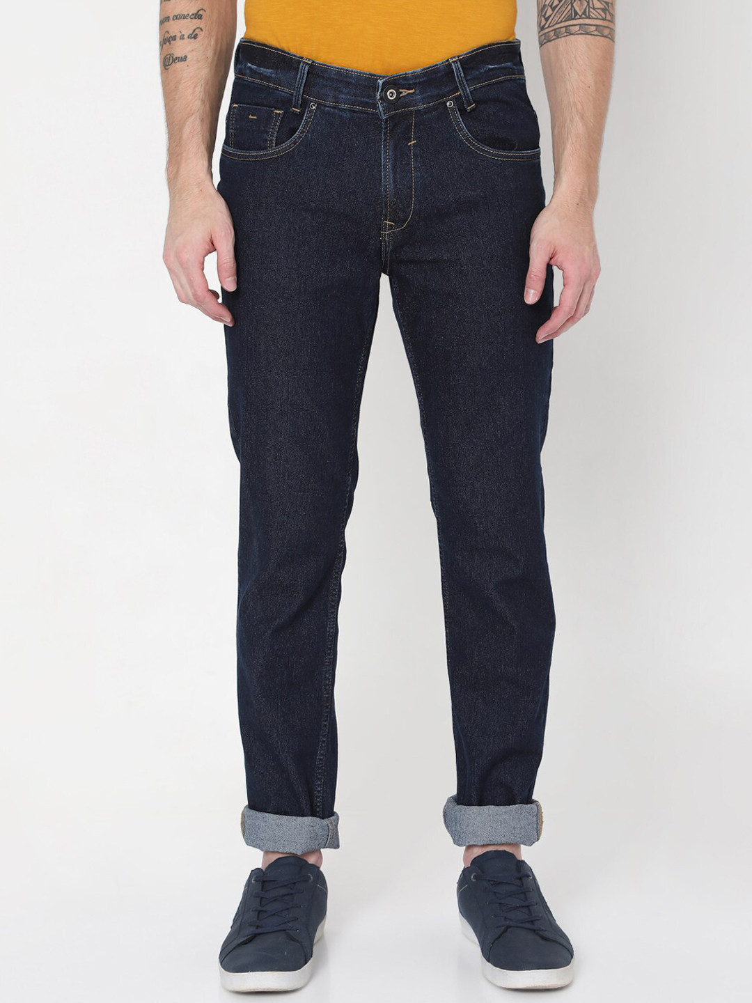 

Mufti Men Navy Blue Regular Fit Mid-Rise Stretchable Jeans