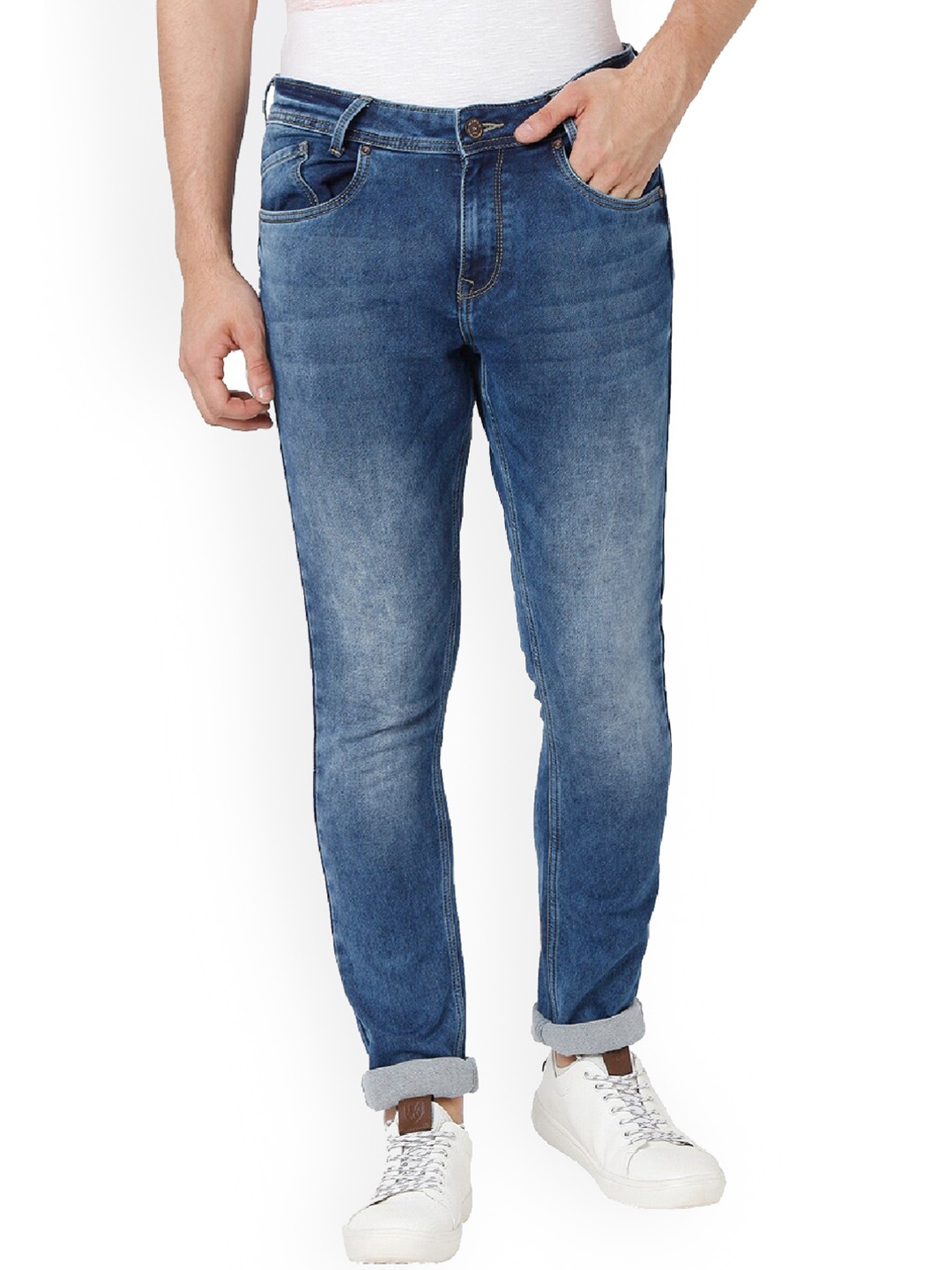 

Mufti Men Blue Skinny Fit Heavy Fade Stretchable Jeans